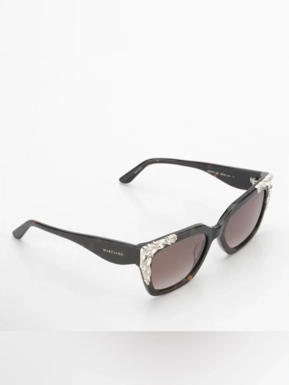 Guess By Marciano GM00027 Embellished Dark Havana Rectangular Sunglasses w/ Box